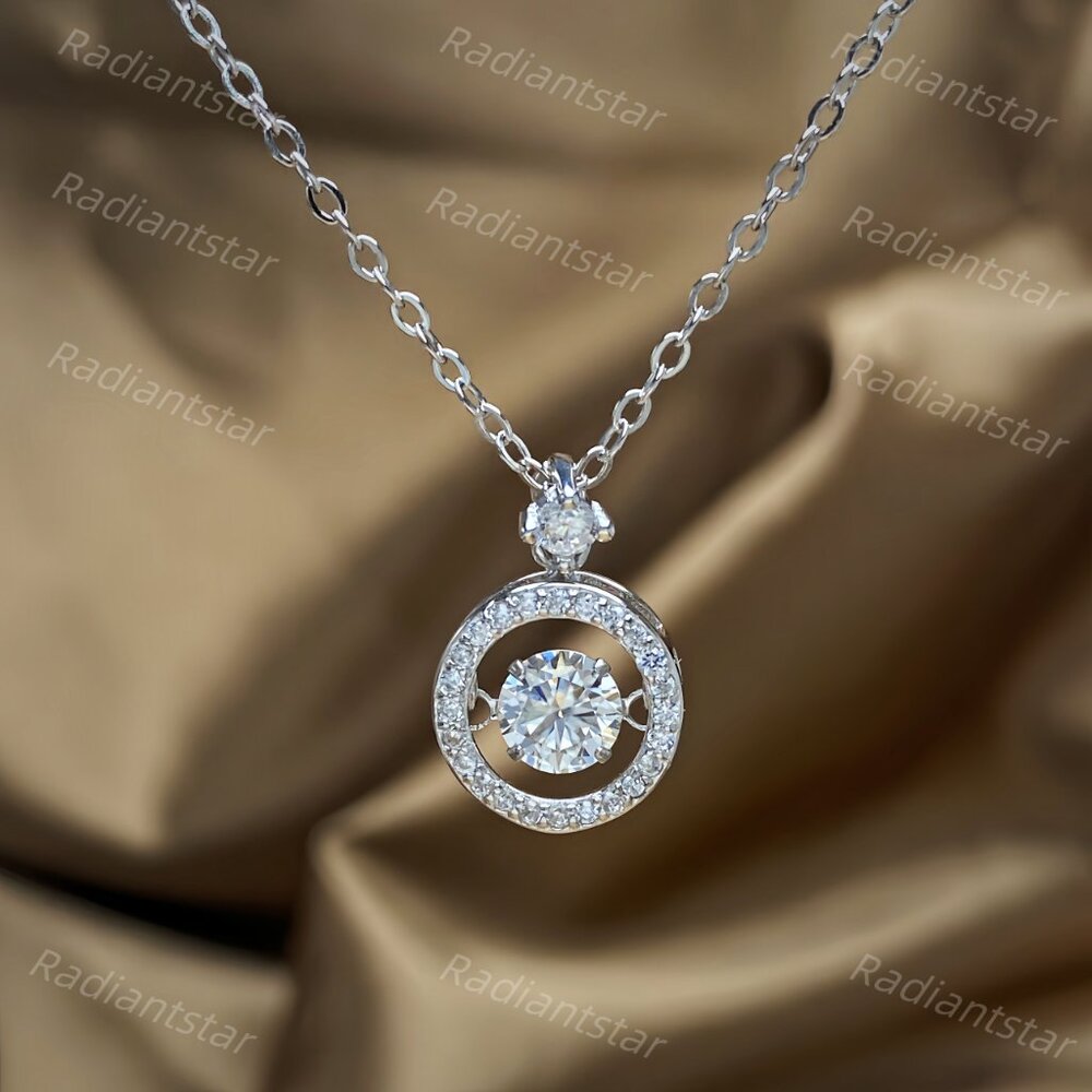 NEW Certified 1ct. t.w. Moissanite Dancing Necklace